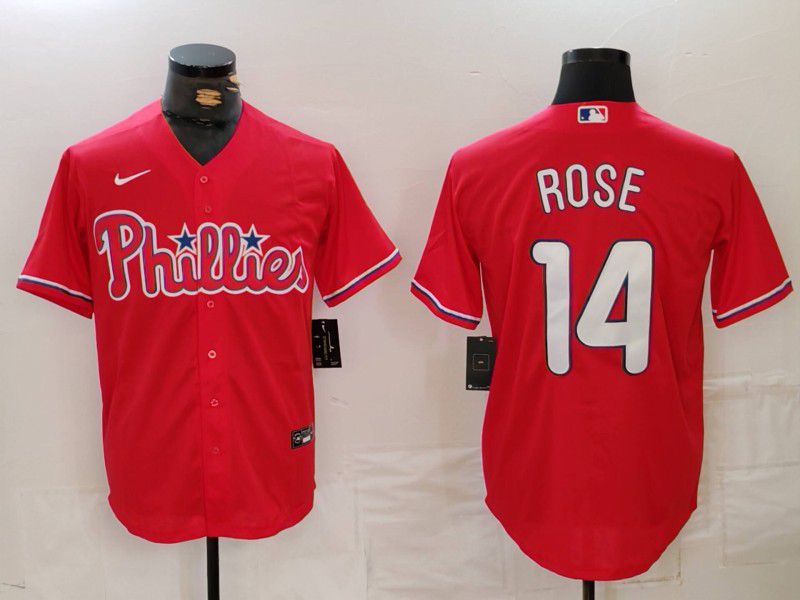 Men Philadelphia Phillies #14 Rose Red Nike Game 2024 MLB Jersey style 1